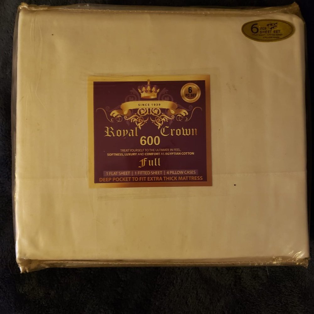 Royal Crown Soft As Cotton 3 Piece WHITE FULL Bed Sheet SET